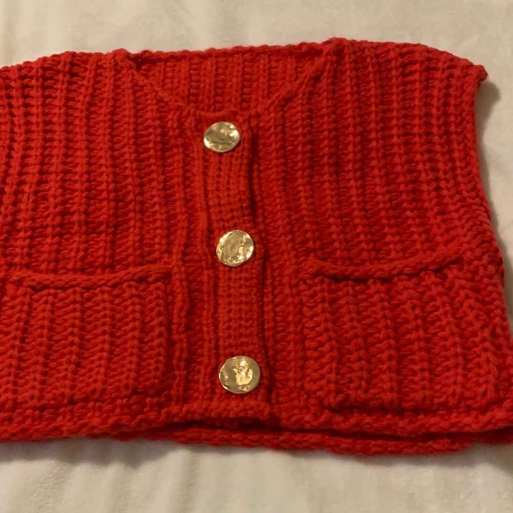 NWOT Red Button-Up Women's Sweater vest